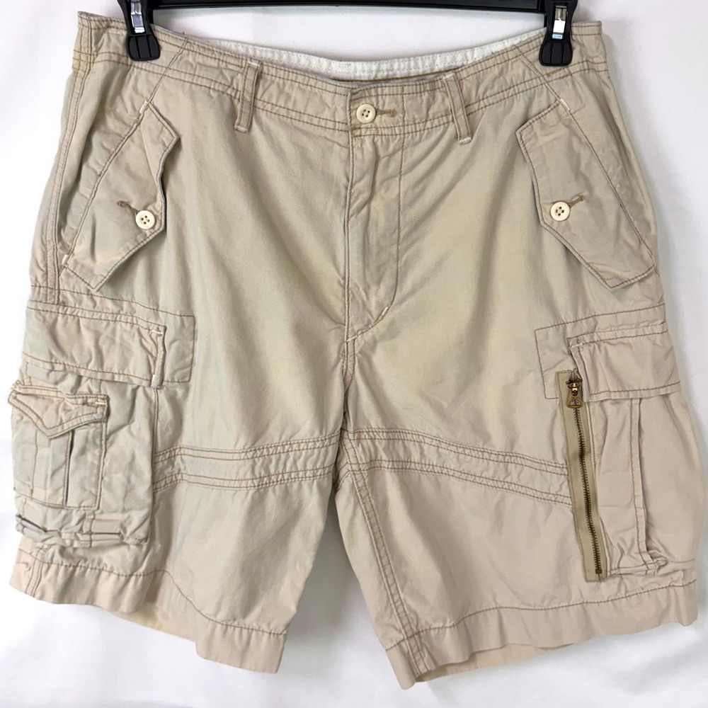 VINTAGE POLO RALPH LAUREN Surplus RL-067 Khaki Cargo Shorts Men's 34 Military